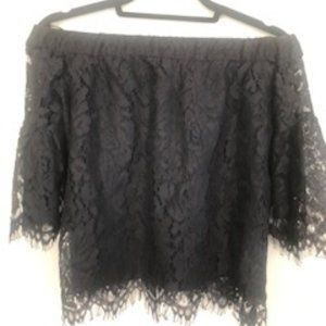 Black lace off the shoulder top